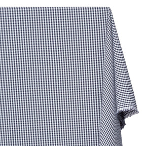 1/8 Inch Gingham Check Polyester Cotton Poplin Fabric SV582946 Navy Blue / White Image A1