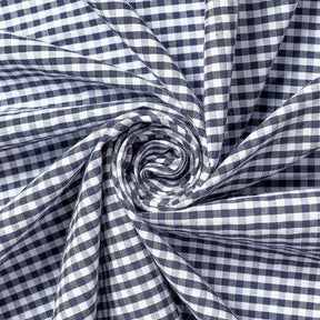 1/8 Inch Gingham Check Polyester Cotton Poplin Fabric SV582946 Navy Blue / White Image A2