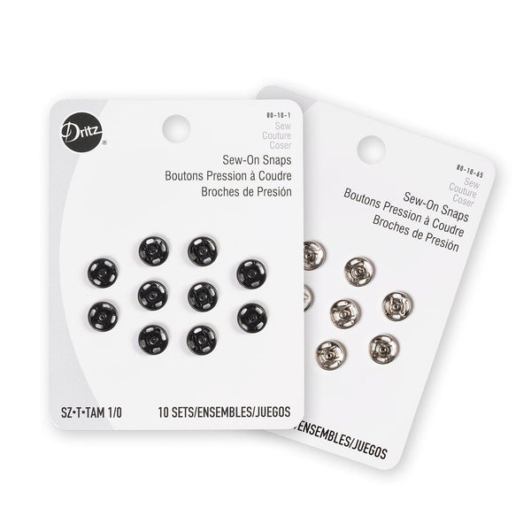 Dritz® Size 1/0 (9mm) Sew-On Snaps - 10 Pack