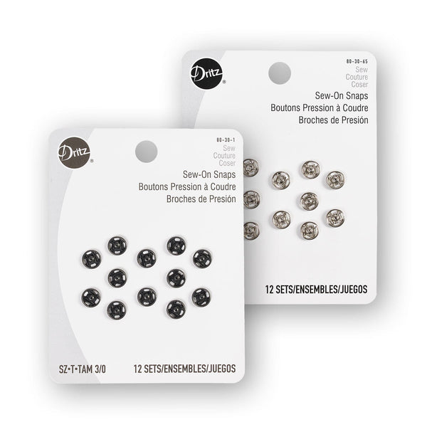 Dritz® Size 3/0 (7mm) Sew-On Snaps - 12 Pack