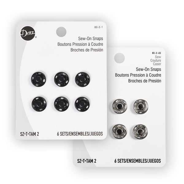 Dritz® Size 2 (11mm) Sew-On Snaps - 6 Pack