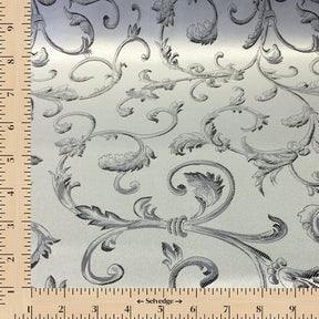 Extra Wide Bloom Upholstery Jacquard Fabric SV571052 White / Black Image A9