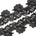 Leafy Floral Corded Sequin Embroidery On 4 Inch Scalloped Mesh Lace Trim SV582561 Black Image A4