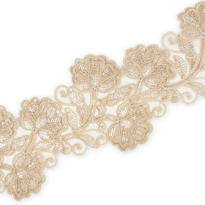 Floral Vine Corded Sequin Embroidery On 4 Inch Scalloped Mesh Lace Trim SV582511 Anmol Image A3