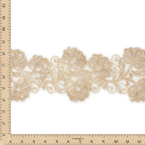 Floral Vine Corded Sequin Embroidery On 4 Inch Scalloped Mesh Lace Trim SV582511 Anmol Image A9