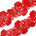 Floral Vine Corded Sequin Embroidery On 4 Inch Scalloped Mesh Lace Trim SV582515 Red Image A4