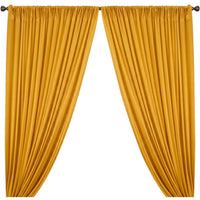 Yorkshire Natural Linen Rod Pocket Curtains Mustard Image 1