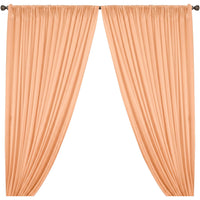 Polyester Poplin Rod Pocket Curtains (60 Inch) Peach Image 1