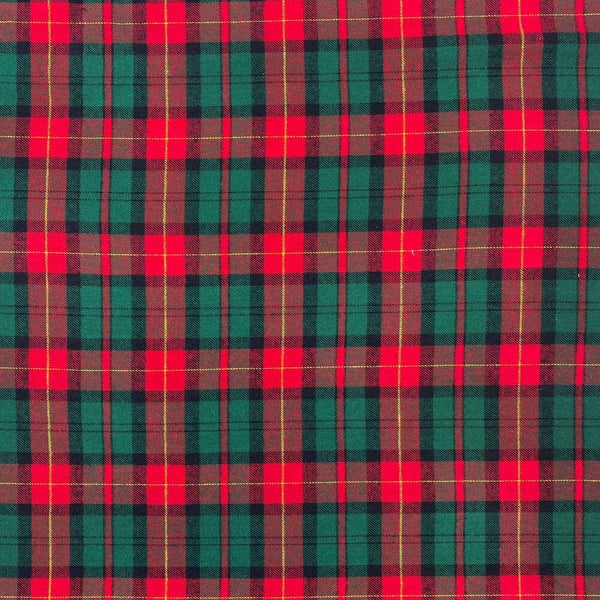 Benjamin Tartan Plaid Yarn Dyed Brushed Cotton Flannel Fabric SV575363 Hunter Green Red A1