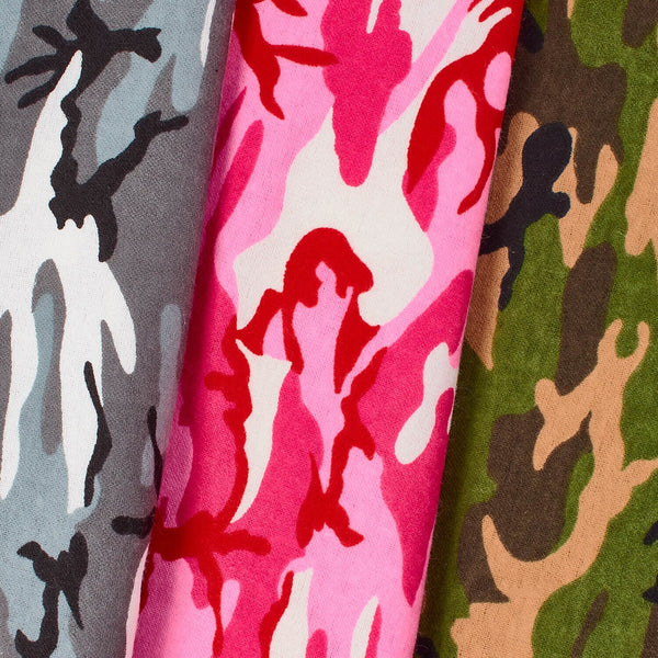 Hot Pink Camouflage Quilter's Cotton Print