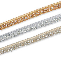 0.5 Inch Bedazzled Rhinestone Corded Trim