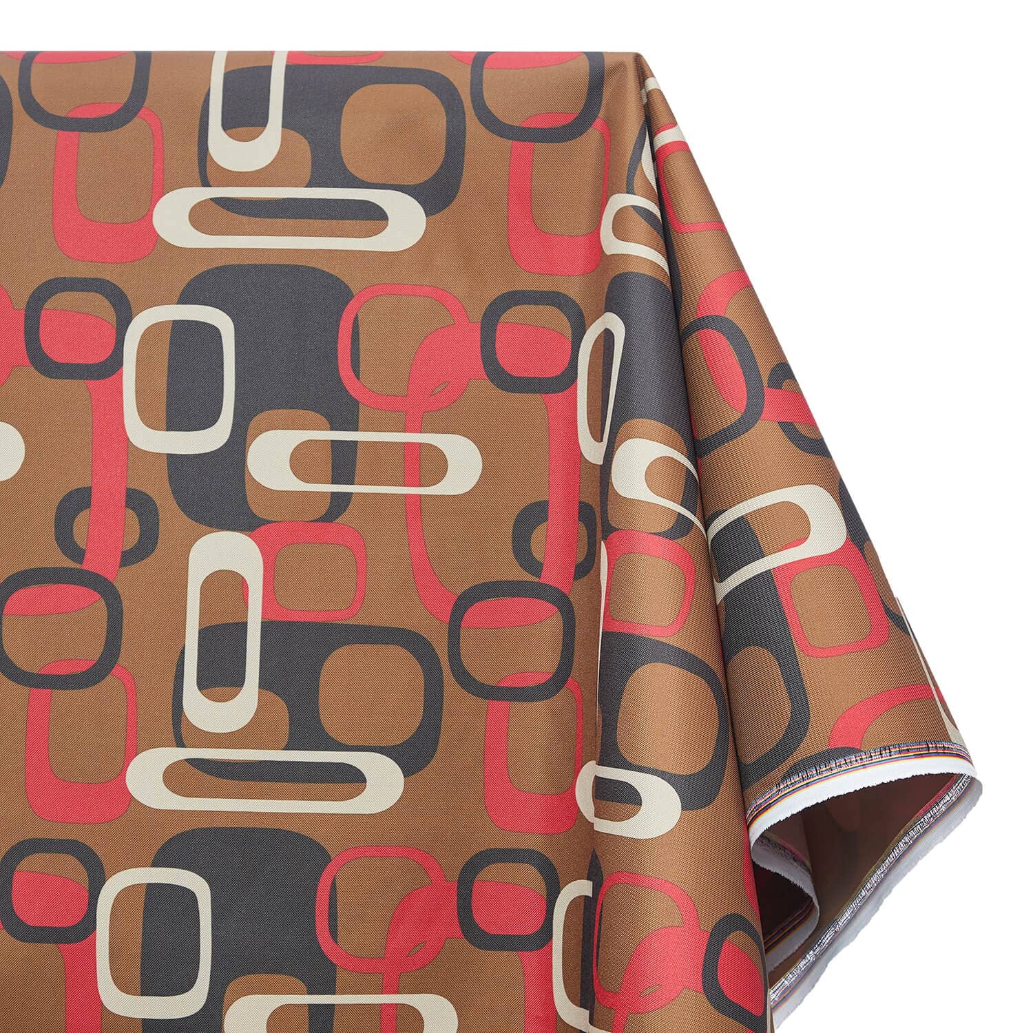 Ottertex Waterproof Canvas Retro Print Fabric SV570295 Brown Image A1