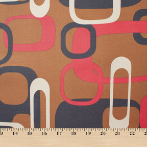 Ottertex Waterproof Canvas Retro Print Fabric Brown SV570295 A9