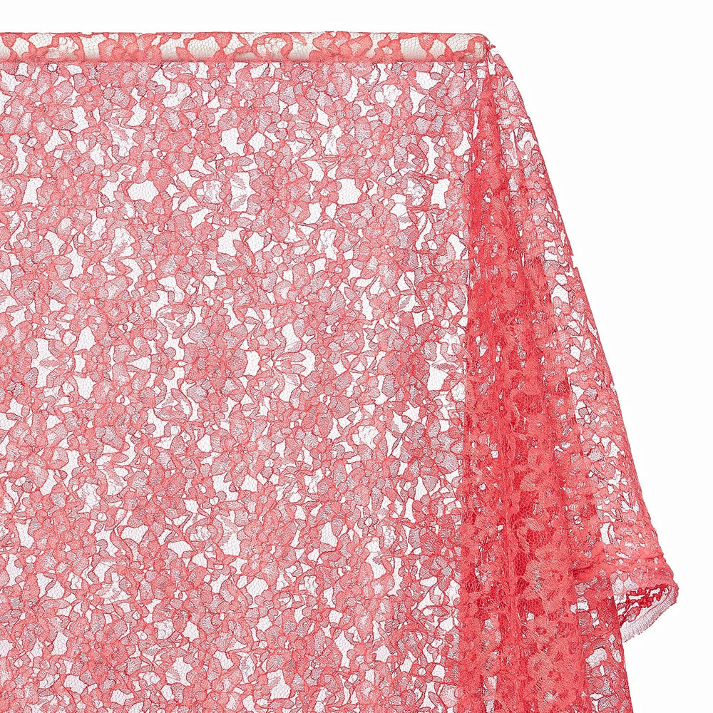 Solid Pink Floral Texture Stretch Lace Fabric, Clothing and Apparel, 60  wide