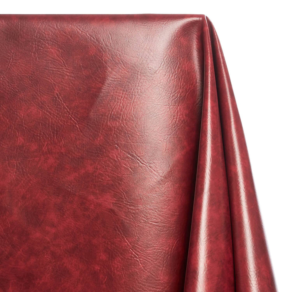 Ottertex Vinyl Fabric Faux Leather Pleather Upholstery 54 inch Wide by The Yard (Burgundy Marble)