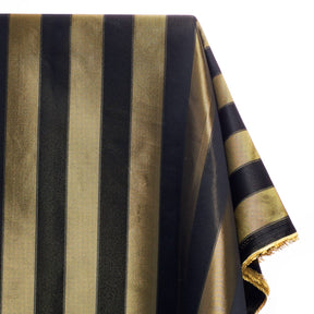 Extra Wide Striped Upholstery Jacquard Fabric SV570997 Black / Gold A1