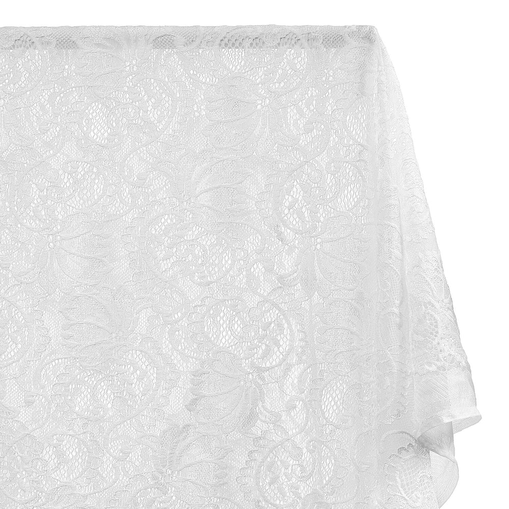 Stretch Lace Fabric Embroidered Poly Spandex French Floral Victoria 58  Wide by The Yard (Grey)