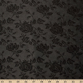 Rose Jacquard Satin Fabric Image SV578459 Black A9