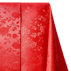 Rose Jacquard Satin Fabric Image SV578461 Red A1 