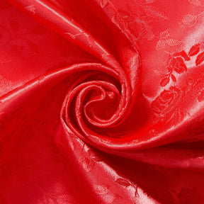Rose Jacquard Satin Fabric Image SV578461 Red A2 