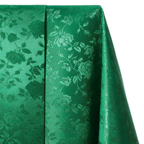 Rose Jacquard Satin Fabric Image SV578470 Hunter Green A1 