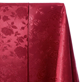 Rose Jacquard Satin Fabric Image SV578471 Burgundy A1 
