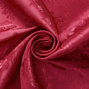 Rose Jacquard Satin Fabric Image SV578471 Burgundy A2 
