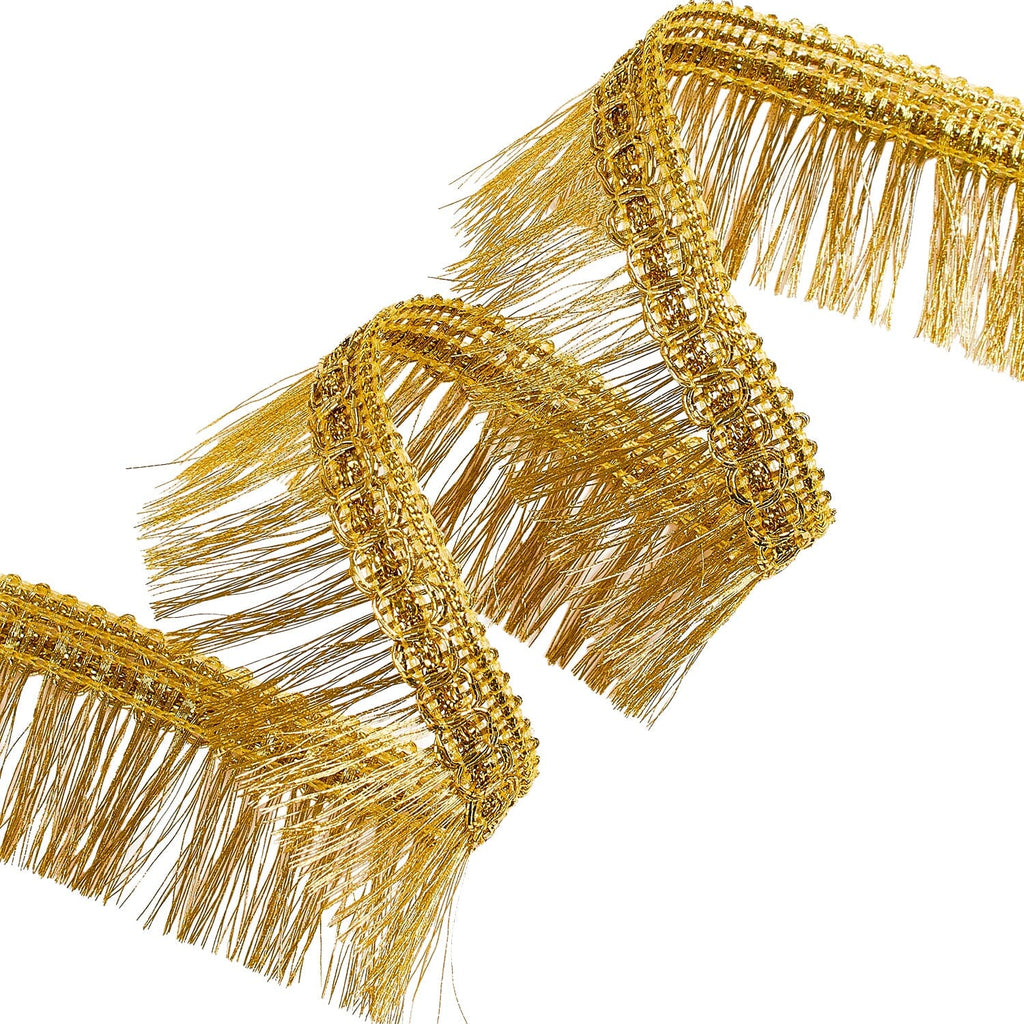 Gold Double Weld Fringe Trim10 Cm 4 Inch Height Fashion Chainette