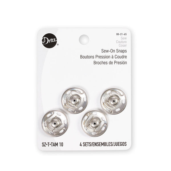 Dritz® Size 10 (19mm) Sew-On Snaps - 4 Pack