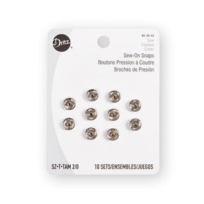 Dritz® Size 2/0 (8mm) Sew-On Snaps - 10 Pack