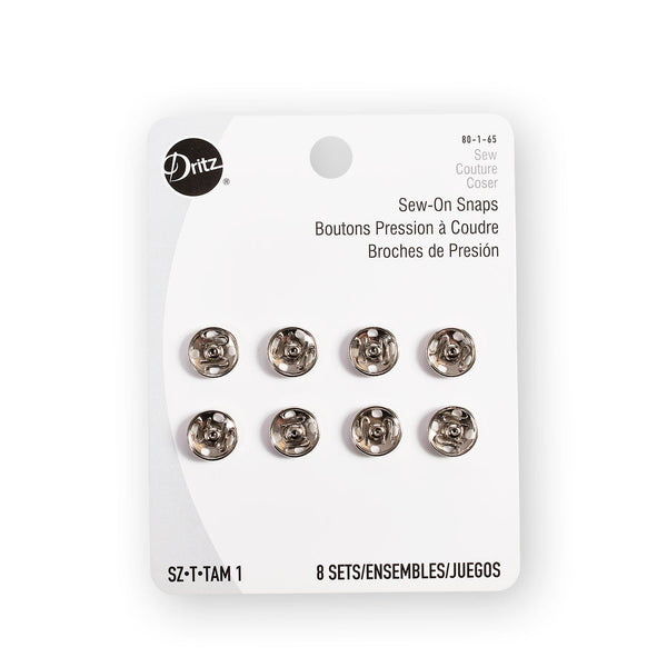 Dritz® Size 1 (10mm) Sew-On Snaps - 8 Pack