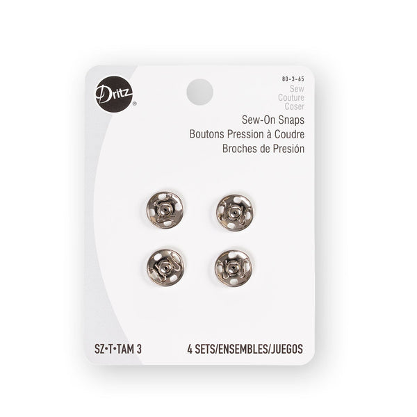 Dritz® Size 3 (12mm) Sew-On Snaps - 4 Pack