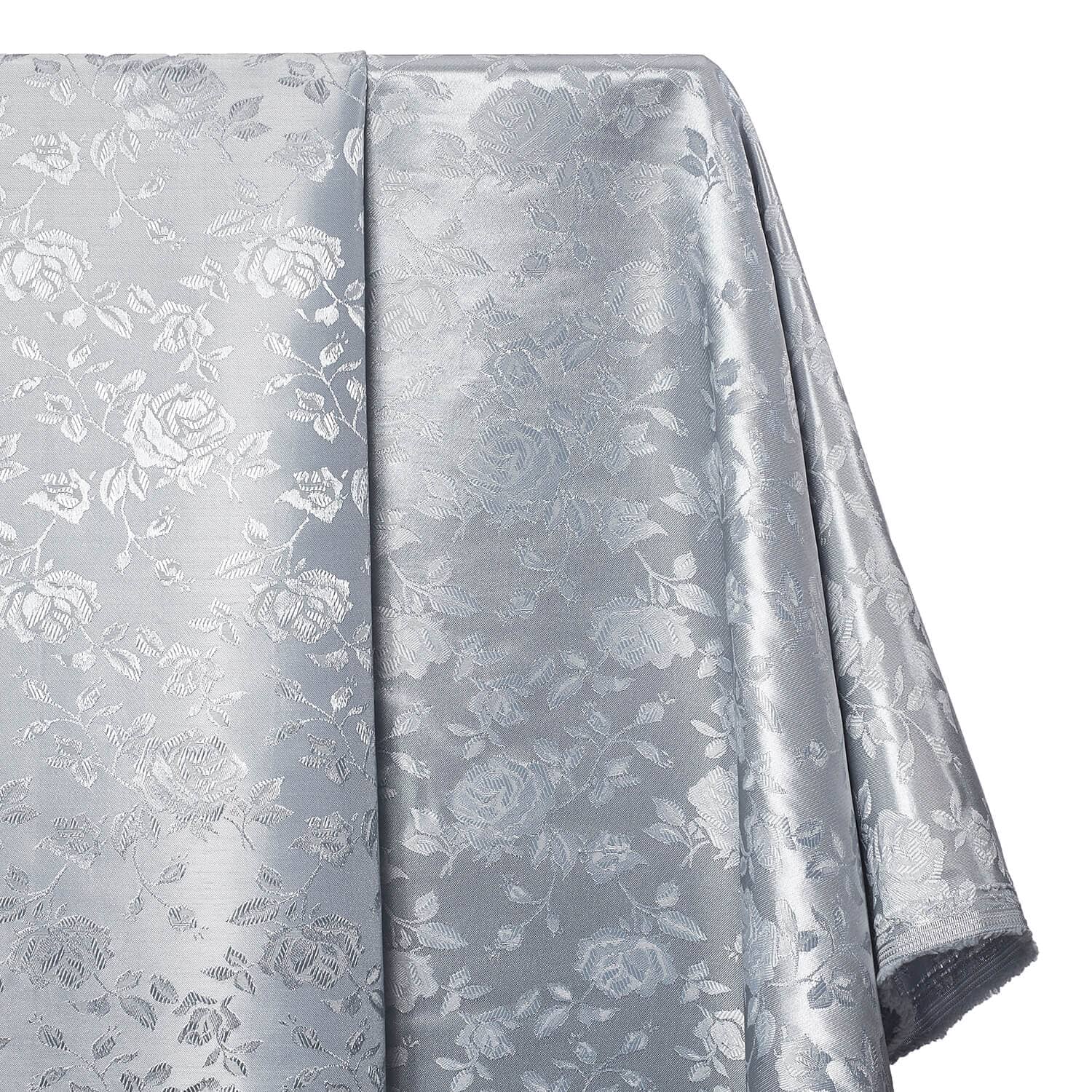Rose Jacquard Satin Fabric Image SV579534 Silver A1 