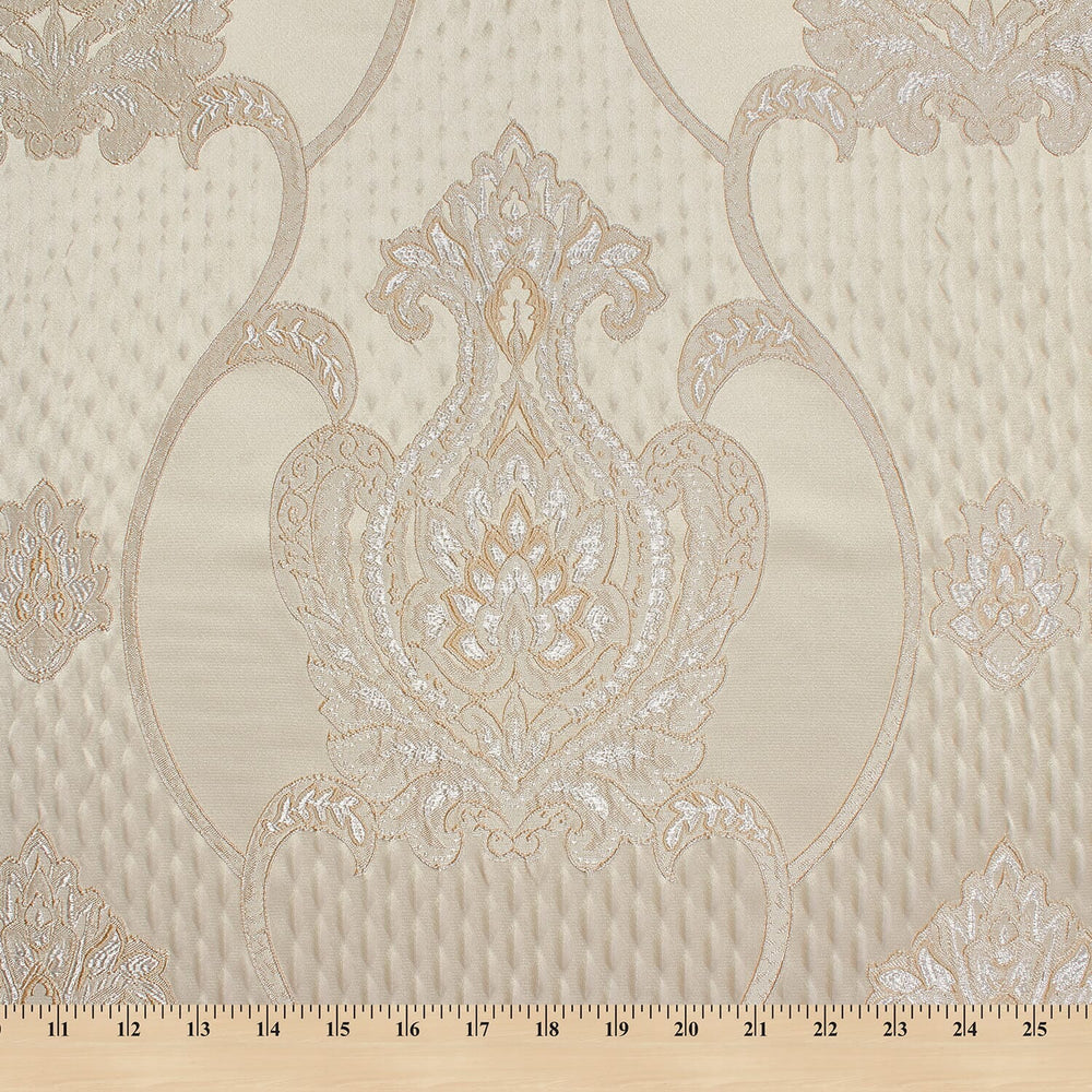 Oyster Silk Hammered Satin Jacquard Fabric main image 1