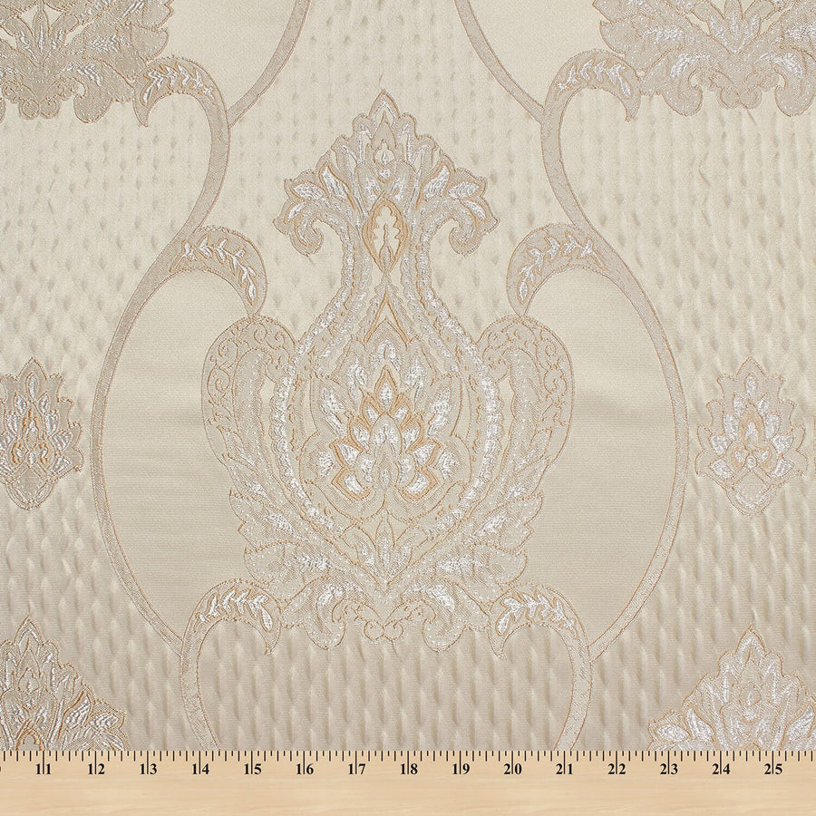 Kuster Textile Embroidered Damask Satin Jacquard | Fabric Wholesale Direct