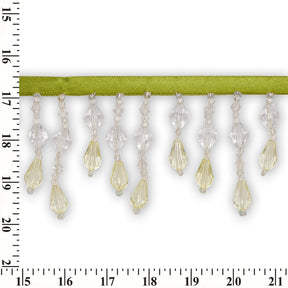 Small Teardrop Beaded Rhinestone Tassel Fringe Trim