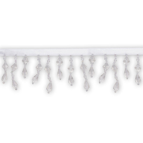 Small Teardrop Beaded Rhinestone Tassel Fringe Trim