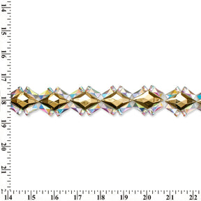 Lozenge Resin Rhinestone Iron On Trim