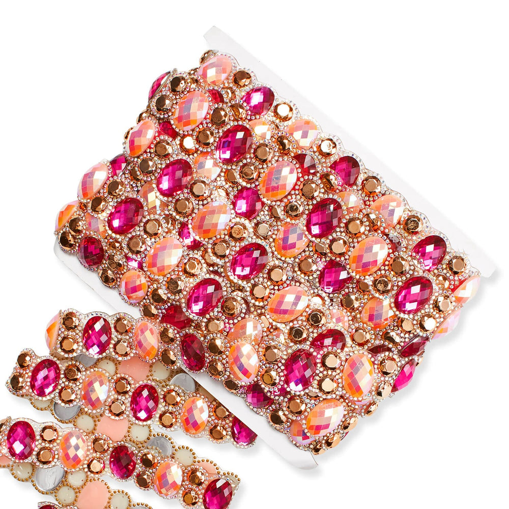Oval Resin Rhinestone Iron On Trim | Fabric Wholesale Direct