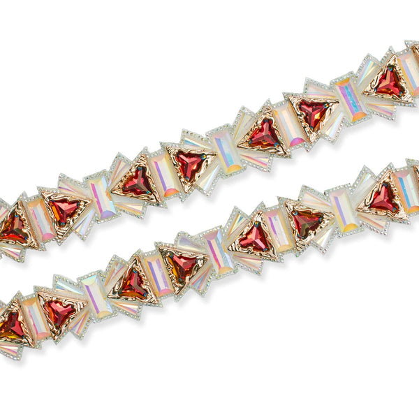 Triangular Resin Rhinestone Iron On Trim