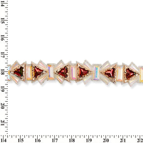 Triangular Resin Rhinestone Iron On Trim