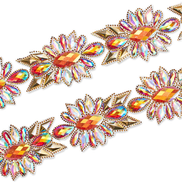 Marquise Resin Rhinestone Iron On Trim