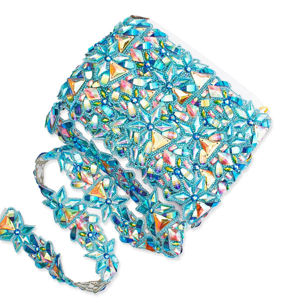 Aquatic Resin Rhinestone Iron On Trim