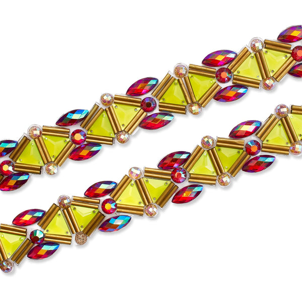 Trilateral Resin Rhinestone Iron On Trim