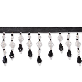 Small Teardrop Beaded Rhinestone Tassel Fringe Trim