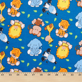 Zoo Animals Printed Cotton Flannel