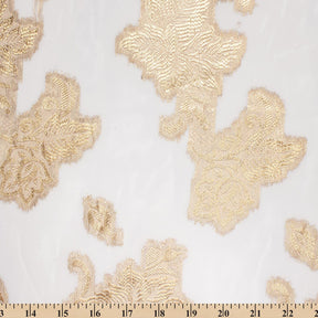 Leafy Vine Metallic Embroidered Chiffon