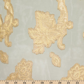 Leafy Vine Metallic Embroidered Chiffon