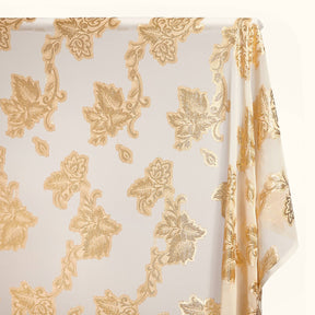 Leafy Vine Metallic Embroidered Chiffon