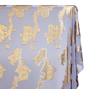 Leafy Vine Metallic Embroidered Chiffon